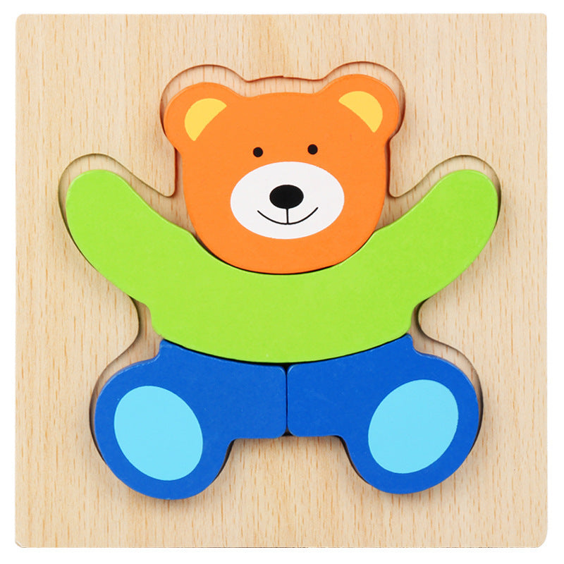 3D Three-dimensional Children's Wooden Toys Early Education Puzzle