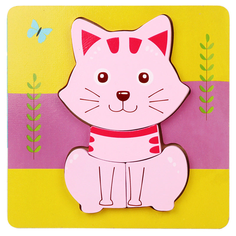 3D Three-dimensional Children's Wooden Toys Early Education Puzzle