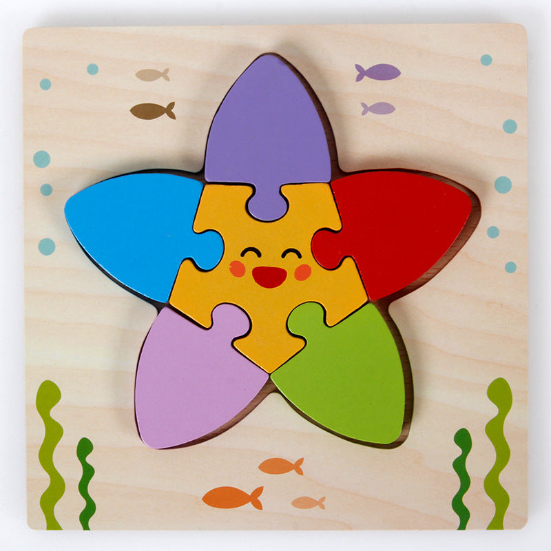 3D Three-dimensional Children's Wooden Toys Early Education Puzzle