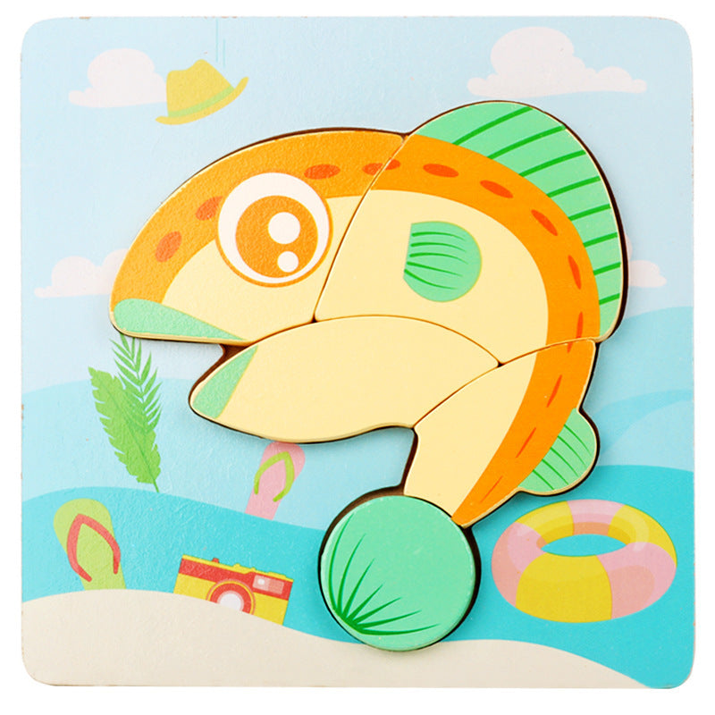 3D Three-dimensional Children's Wooden Toys Early Education Puzzle