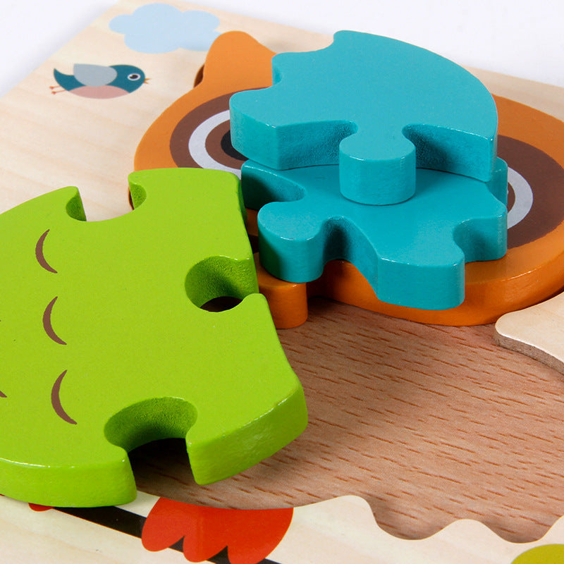 3D Three-dimensional Children's Wooden Toys Early Education Puzzle