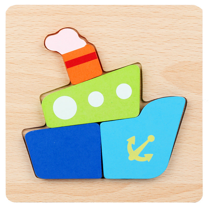 3D Three-dimensional Children's Wooden Toys Early Education Puzzle