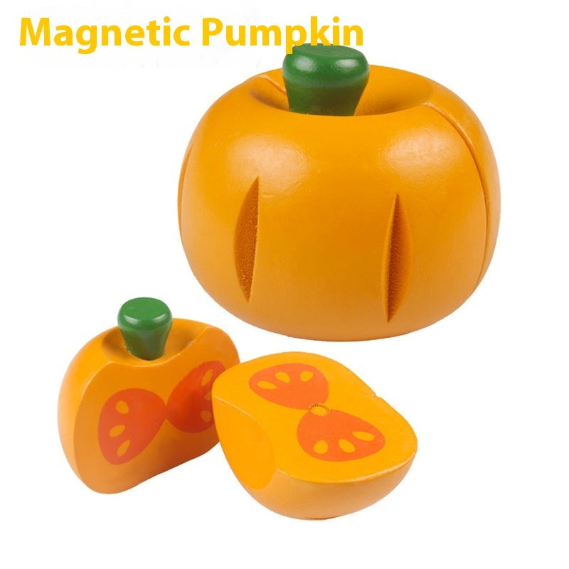 Children Play House Vegetable Wooden Magnetic Kitchen Toys