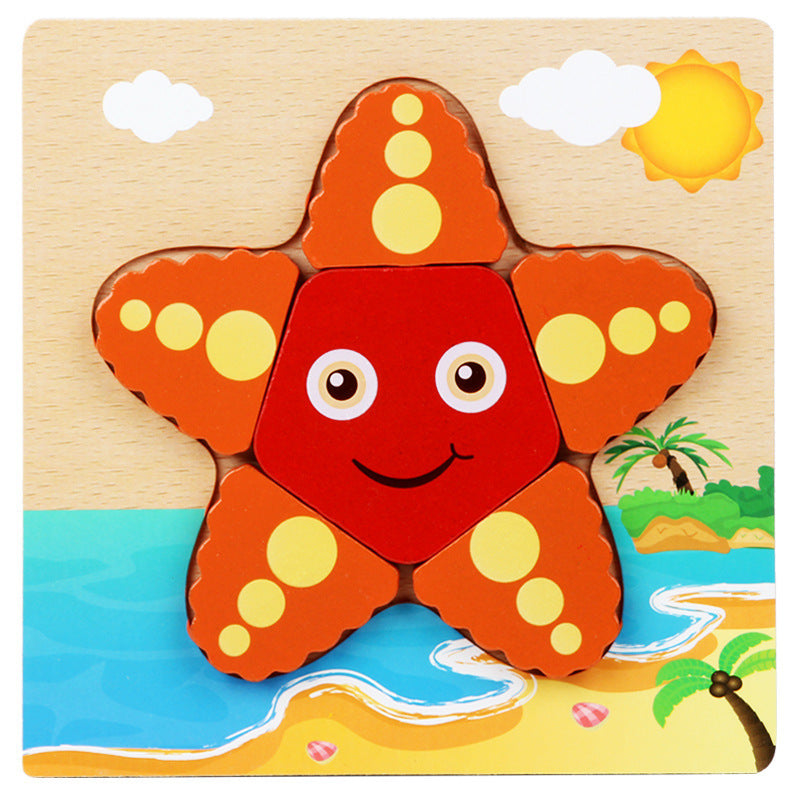3D Three-dimensional Children's Wooden Toys Early Education Puzzle