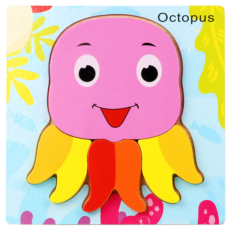 3D Three-dimensional Children's Wooden Toys Early Education Puzzle