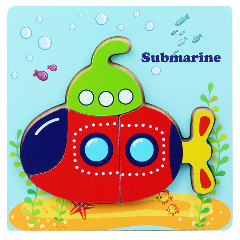 3D Three-dimensional Children's Wooden Toys Early Education Puzzle