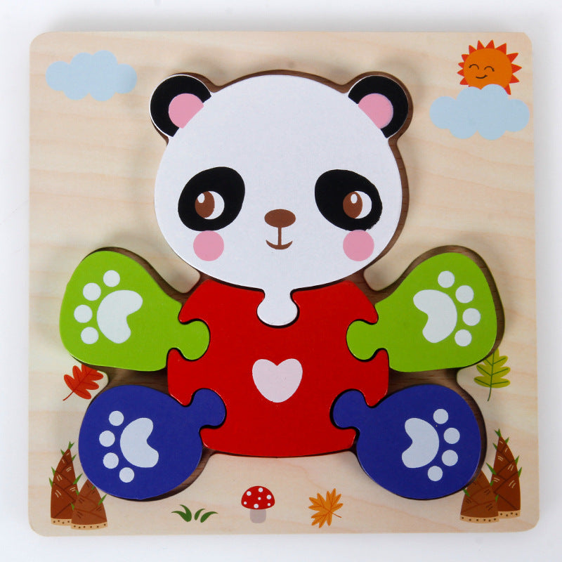 3D Three-dimensional Children's Wooden Toys Early Education Puzzle