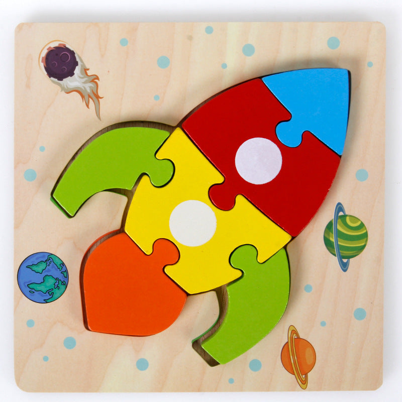 3D Three-dimensional Children's Wooden Toys Early Education Puzzle