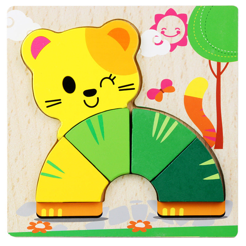 3D Three-dimensional Children's Wooden Toys Early Education Puzzle