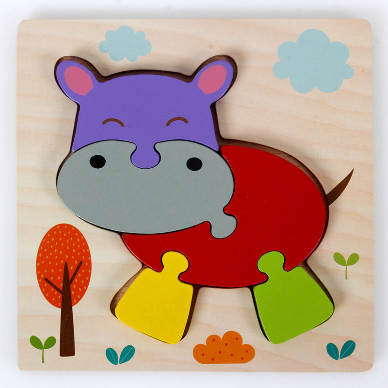 3D Three-dimensional Children's Wooden Toys Early Education Puzzle