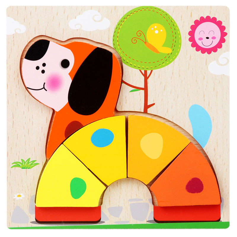 3D Three-dimensional Children's Wooden Toys Early Education Puzzle